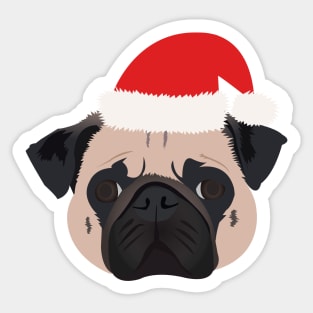 Christmas Pug Sticker